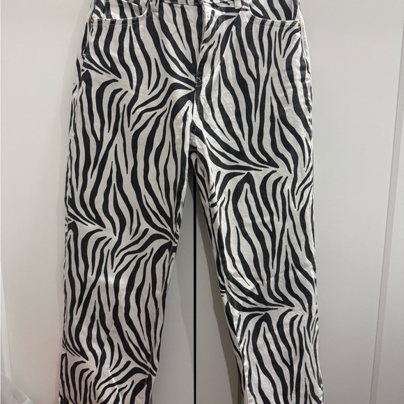 Zara Denim - Zara Black and White Zebra Print Straight Leg Jeans